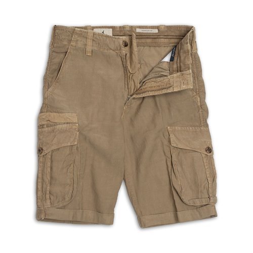 Bermuda cargo in cotone misto lino